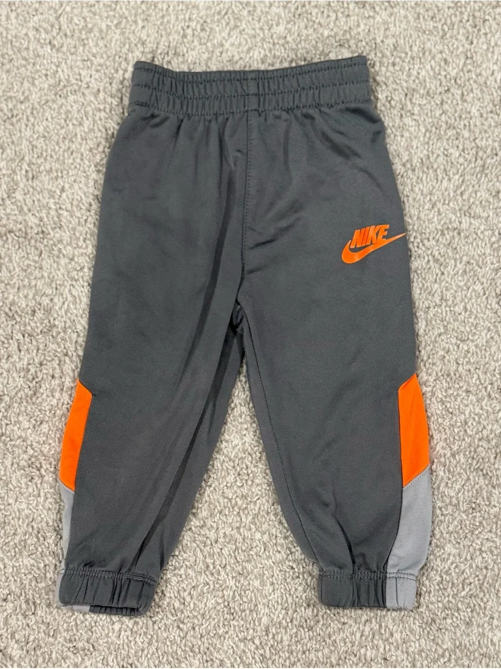 Nike Baby 12M Gray Orange Track Jacket & Pants Set